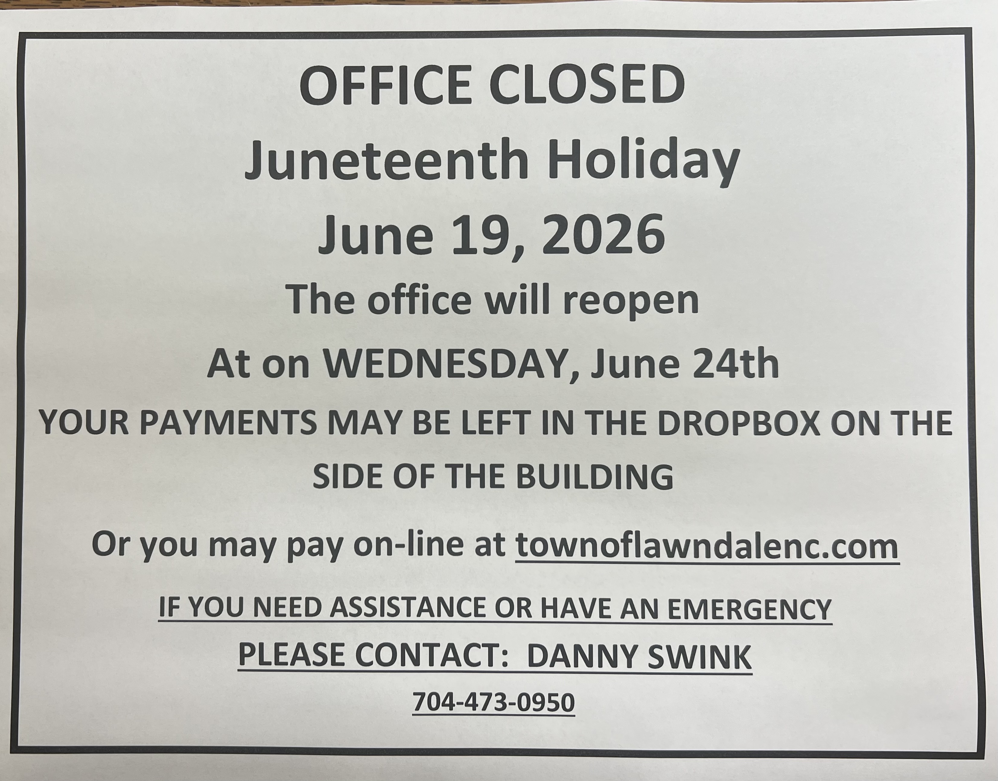 OFFICE CLOSED